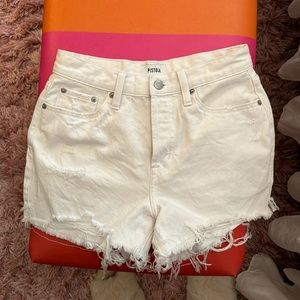 White pistola Jean shorts
